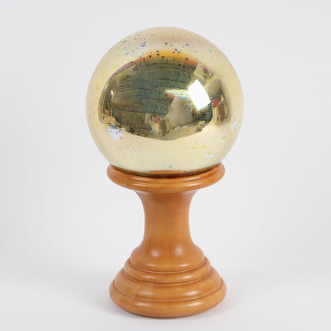 Christmas 6.0*11.0*0.0''Lighting Glass Ball Décor W/Resin Base