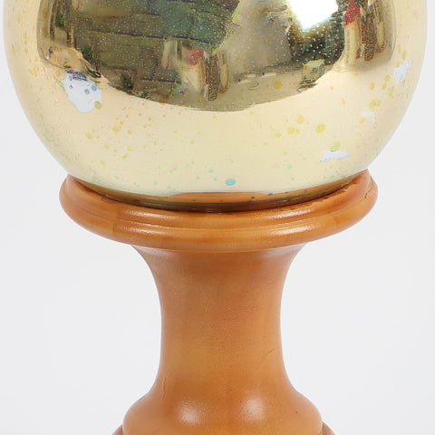 Christmas 6.0*11.0*0.0''Lighting Glass Ball Décor W/Resin Base