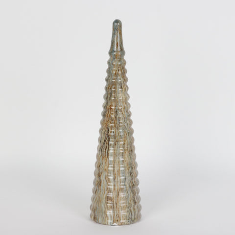 Christmas 3.5*13.5*0.0'' Grey Glass Tree Décor | Christmas Decor | Festive Holiday Decoration