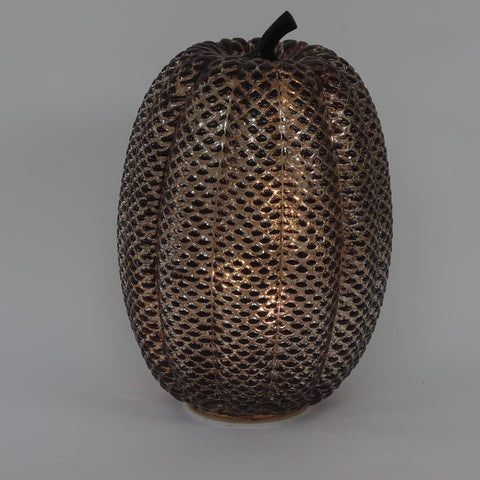 10.25*15.25'' Black Pumpkin Décor W/Lite