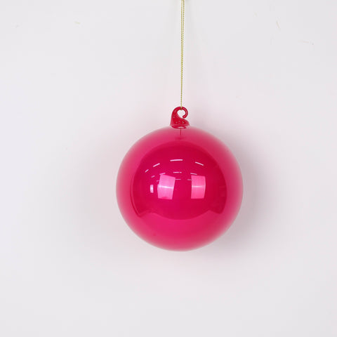 Pink Shiny Finish Seamless Christmas Glass Ball Ornament - Holiday Décor