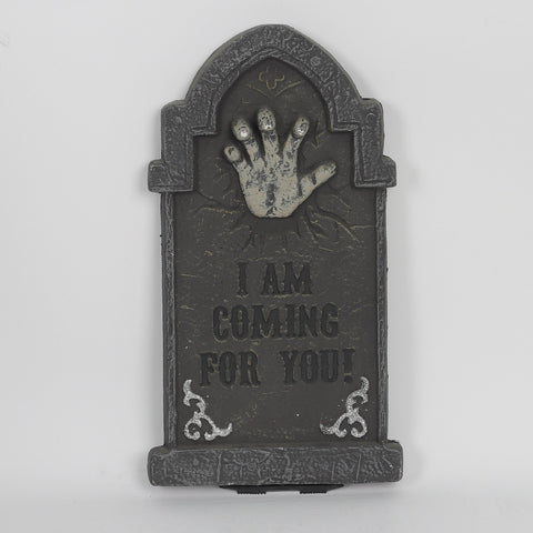 9.5*1*17.5" I Am Coming For You Tombstone W/Hand Décor