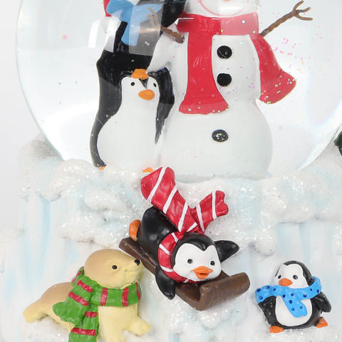 Dh Waterglobe Snowman & Penguin W/Music 100Mm