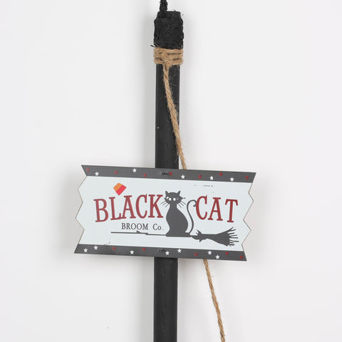 6.75*2.0*32.0''Black Cat Besom Hanger W/Lite Décor