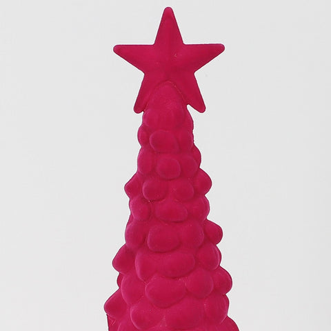 Christmas 4.625*4.75*14.25''Red Flocking&Plastic Tree Décor