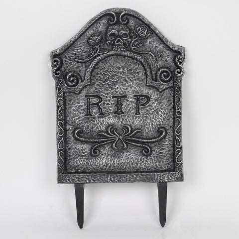 9.5*0.75*15.625'' Black Rip Tombstone Décor