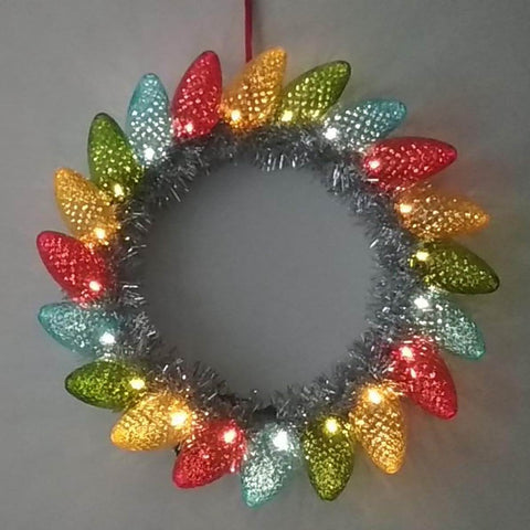 Christmas Light Bulb Wreath