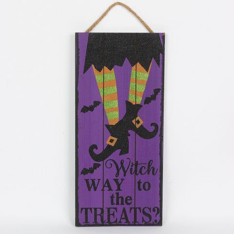 Halloween "Witch Way to the Treats" MDF Wall Hanger Décor