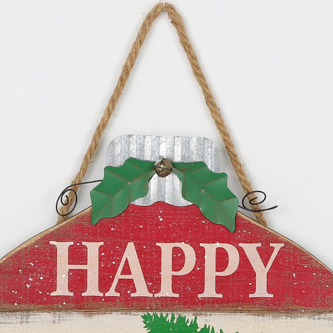 Christmas 14.5*0.375*15.625' 'Mdf Happy Holidays Sign Wall Hanger | Christmas Decor | Festive Holiday Decoration