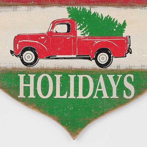 Christmas 14.5*0.375*15.625' 'Mdf Happy Holidays Sign Wall Hanger | Christmas Decor | Festive Holiday Decoration