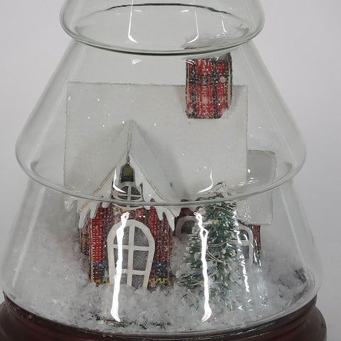 Christmas Glass Dome W/ Led Decor