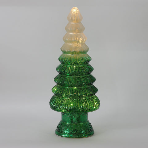 Christmas 6.5*17.0*0.0'' Glass Tree Décor W/Lite