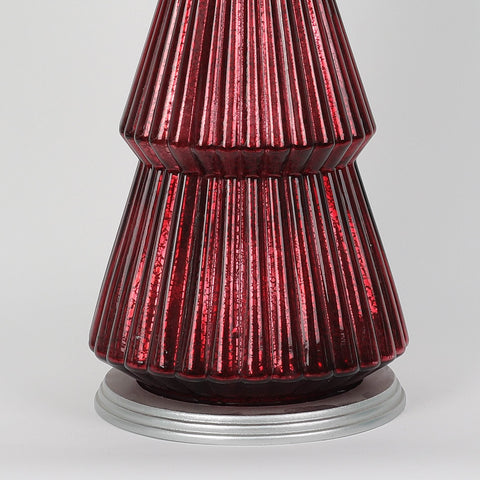 Christmas 8.75*21.5''Red Glass Tree Décor W/Lite
