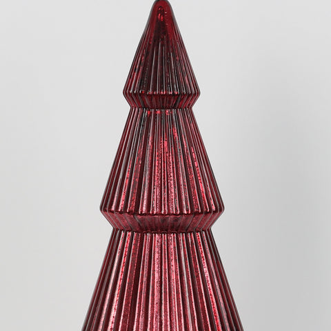 Christmas 8.75*21.5''Red Glass Tree Décor W/Lite