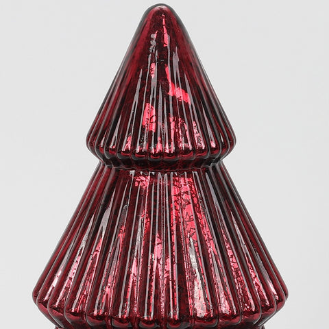 Christmas 6.25*10.5*0.0'' Red Glass Tree Décor W/Lite
