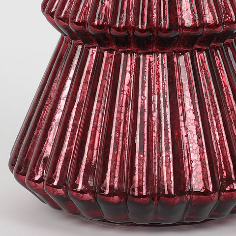 Christmas 6.25*10.5*0.0'' Red Glass Tree Décor W/Lite