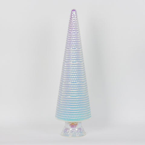 Christmas 7.75*26.5*0.0''Glass Tree Décor W/Lite