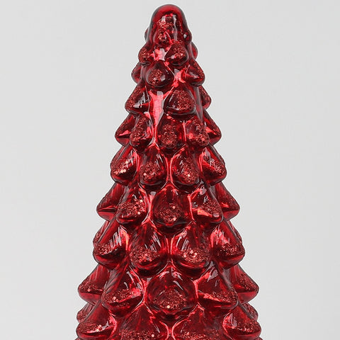 Christmas 5.5*12.0*0.0'' Red Glass Tree Décor W/Lite