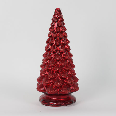 Christmas 5.5*12.0*0.0'' Red Glass Tree Décor W/Lite