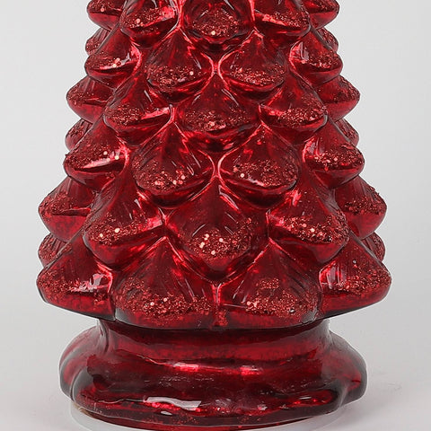 Christmas 5.5*12.0*0.0'' Red Glass Tree Décor W/Lite