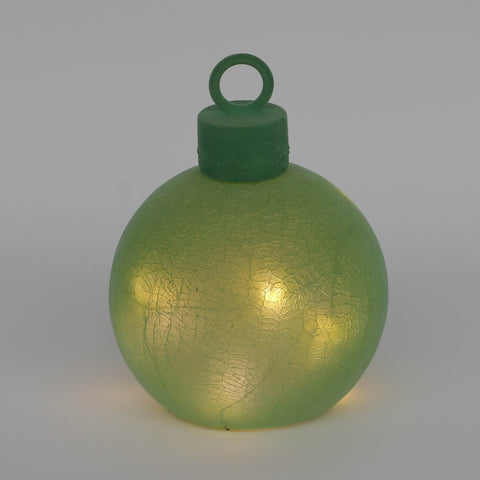 Christmas 5.75*7.75*0.0'' Flocking& Glass Ball Décor W/Lite