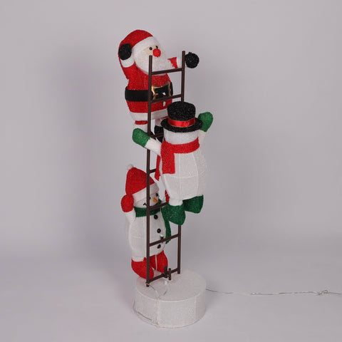Christmas Pre-Lit Santa/Snowmen Climbing Ladder