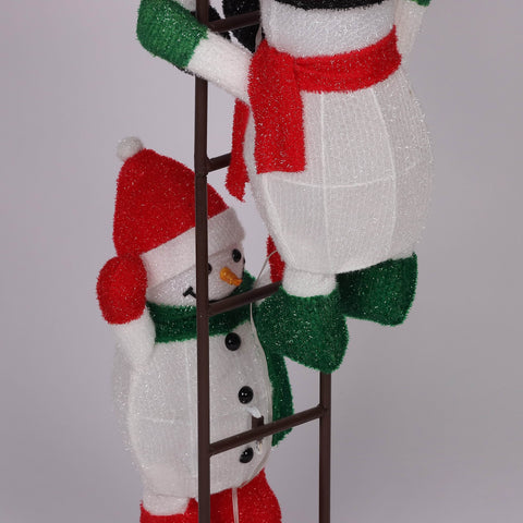 Christmas Pre-Lit Santa/Snowmen Climbing Ladder