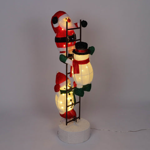 Christmas Pre-Lit Santa/Snowmen Climbing Ladder