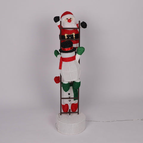 Christmas Pre-Lit Santa/Snowmen Climbing Ladder
