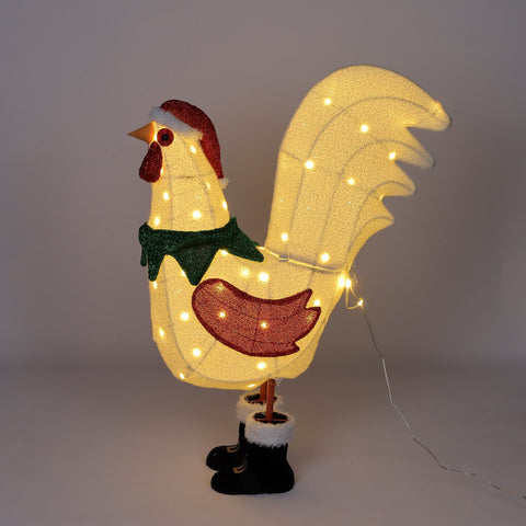 Pre-Lit Christmas Hen Décor