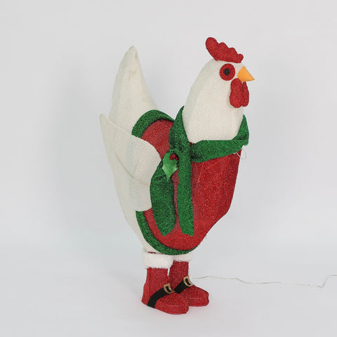 Pre-Lit Christmas Hen Décor