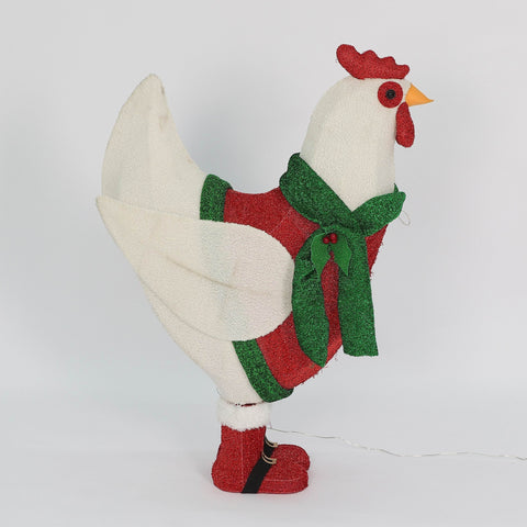 Pre-Lit Christmas Hen Décor