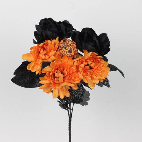 Halloween Orange Mum Bush | Vibrant Decor