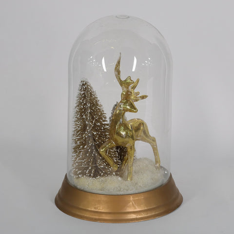 Christmas Glass Dome W/ Led Decor