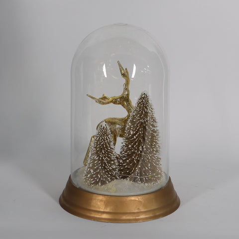 Christmas Glass Dome W/ Led Decor