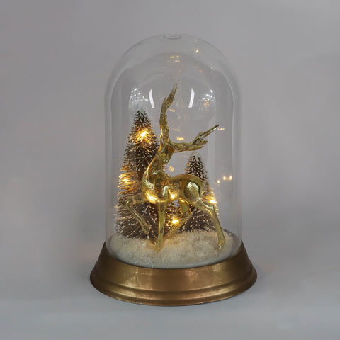 Christmas Glass Dome W/ Led Decor