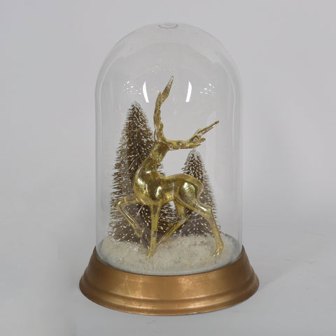 Christmas Glass Dome W/ Led Decor