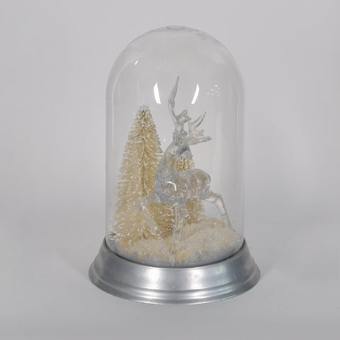 Christmas Glass Dome W/ Led Decor