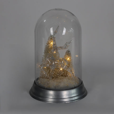 Christmas Glass Dome W/ Led Decor