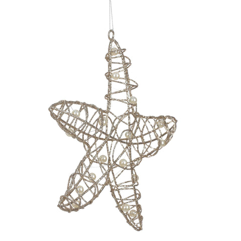 7.5 X 1 X 7'H Metal Wire Starfish Ornament