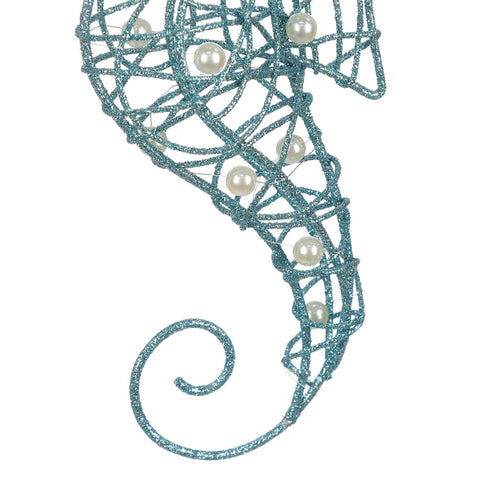 4 X 1.5 X 8.5"H Metal Wire Seahorseornament