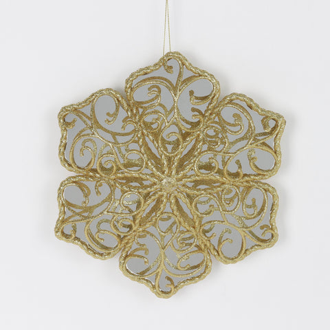 Christmas Ornament: Gold Snowflake 9.5-Inch | Festive Holiday Decoration