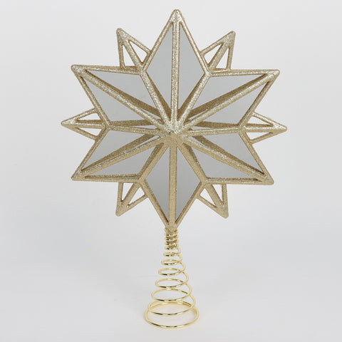 Christmas Mirror Star Tree Topper (4 inch) | Festive Holiday Decoration