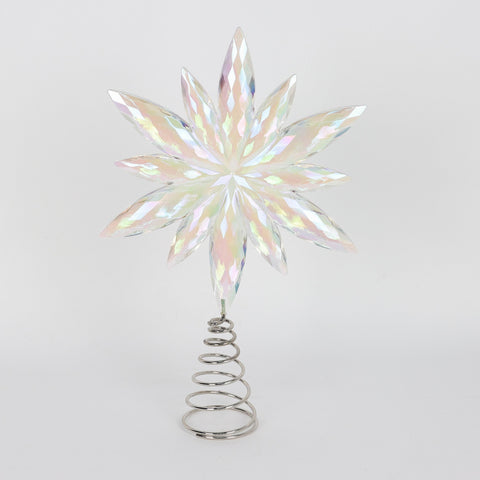 Christmas Tree Topper: Crystal Snowflake 12-Inch | Festive Holiday Decoration