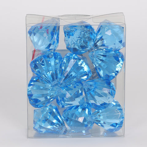Blue Acrylic Diamond Christmas Ornament Set