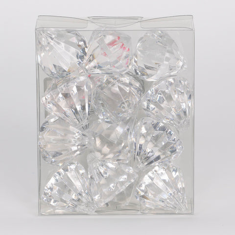Clear Acrylic Diamond Christmas Ornament Set