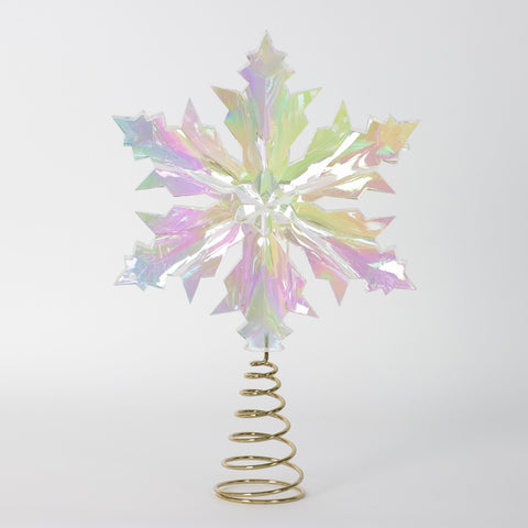 Christmas 7.75*2.375*12.25'' Snowflake Tree Topper Décor