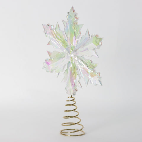 Christmas 7.75*2.375*12.25'' Snowflake Tree Topper Décor