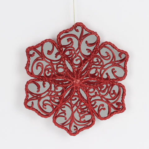 Christmas Ornament: Red Snowflake | Festive Holiday Decoration