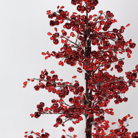 Christmas 23.0*0.0*48.0''Red Leaves Tree Décor W/Lite